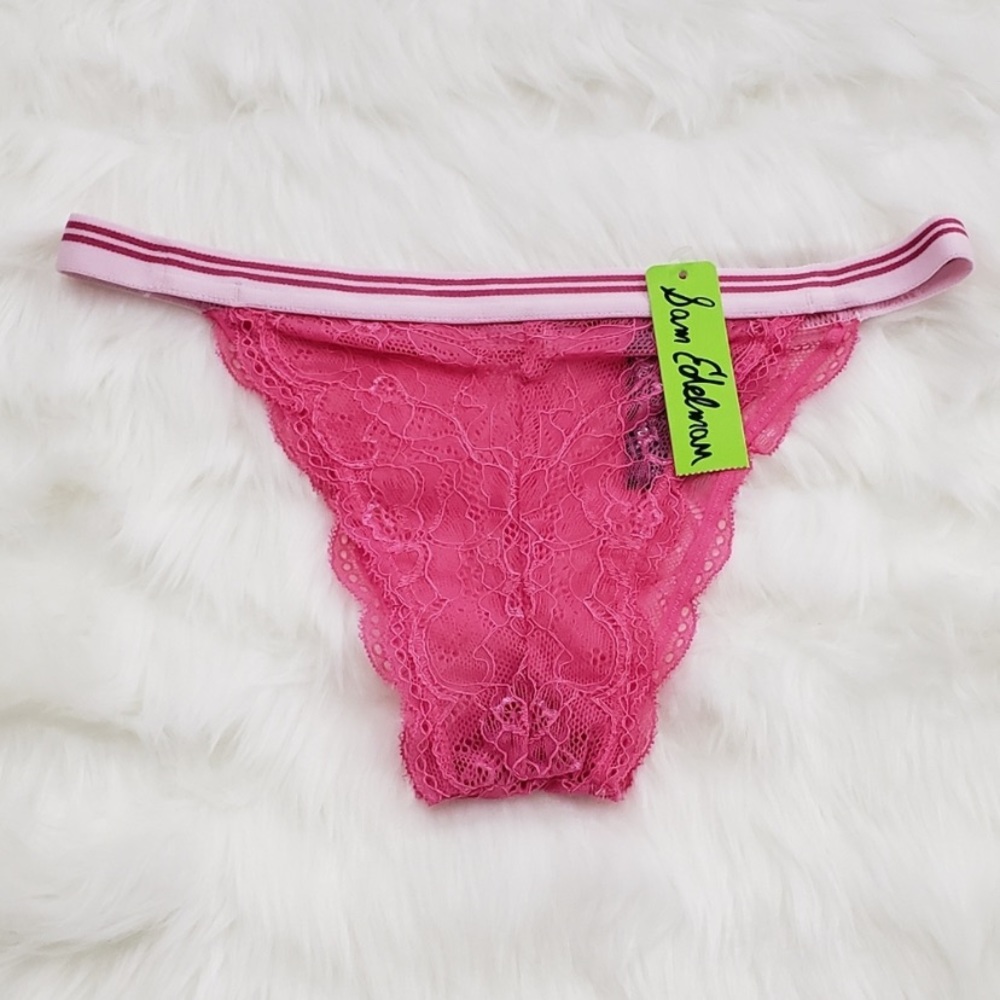 NWT Sam Edelman pink lace thong